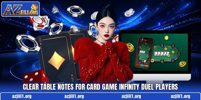 Clear table notes for Card Game Infinity Duel players