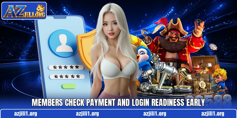 Members check payment and login readiness early