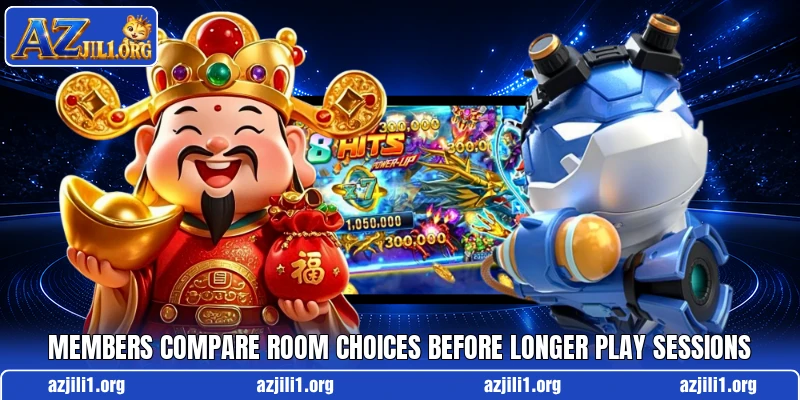 Members compare room choices before longer play sessions