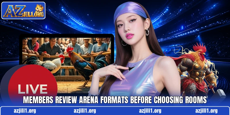 Members review arena formats before choosing rooms