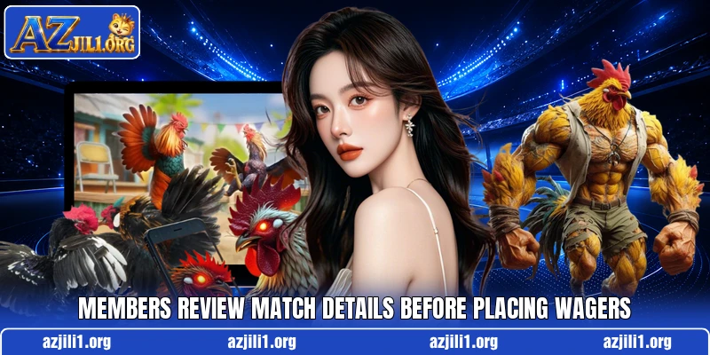 Members review match details before placing wagers