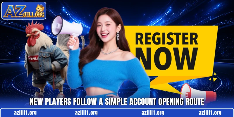 New players follow a simple account opening route
