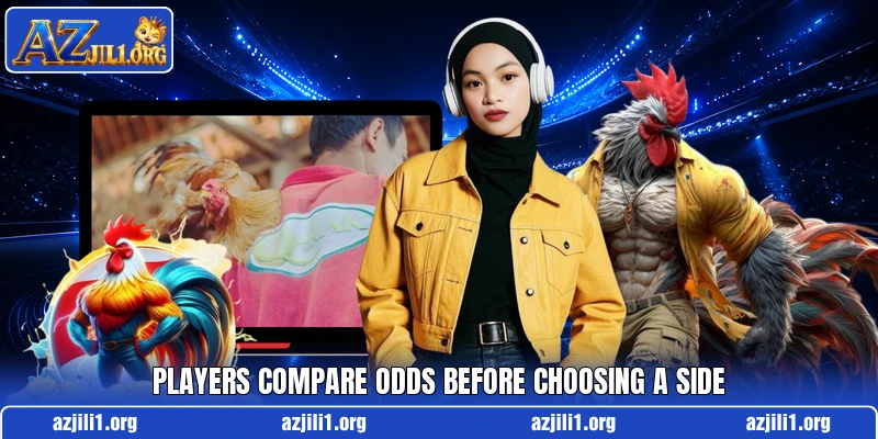 Players compare odds before choosing a side