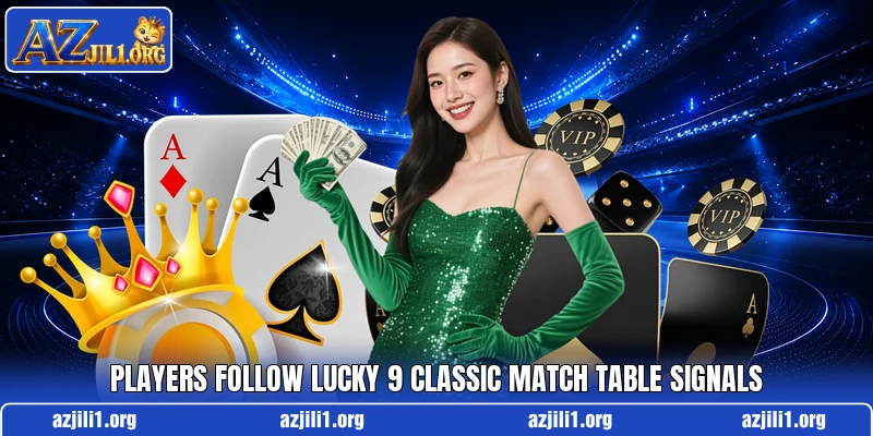 Players follow Lucky 9 Classic Match table signals