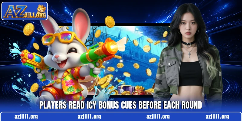 Players read icy bonus cues before each round
