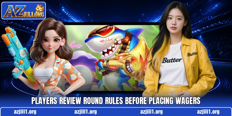 Players review round rules before placing wagers