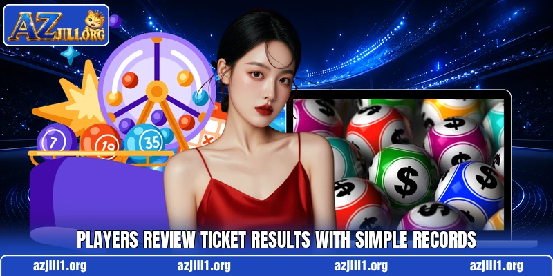 Players review ticket results with simple records Players review ticket results with simple records
