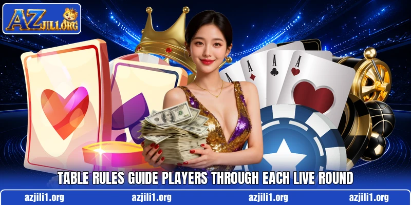 Table rules guide players through each live round